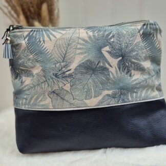trousse de toilette "feuilles bleues"