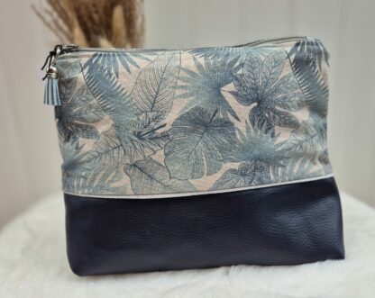 trousse de toilette "feuilles bleues"